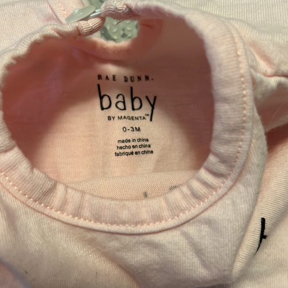 RAE DUNN ARTISAN PINK BABY ROMPER, SWEETEST BABY EVER, SET OF 2, SIZE 0-3M - Picture 2 of 9